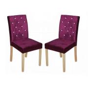 Kilcon Dining Chair In Purple Velvet And Diamante in A Pair