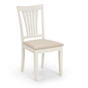 Salgado Dining Chair In Taupe Linen Effect Seat With Ivory Finish