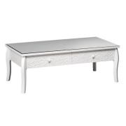 Flair Glass Top Coffee Table With 2 Drawers In White