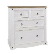 Consett Wooden Chest Of 4 Drawers In White And Oak