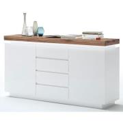 Romina 2 Door Sideboard In Knotty Oak And White Matt With LED