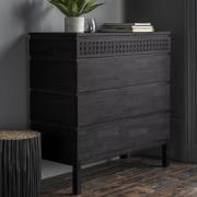 Bahia Wooden Chest Of 4 Drawers In Matt Black Charcoal