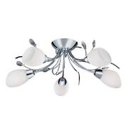 Gardenia Chrome Semi-flush With Crystal Detail And Opal Glass Sh