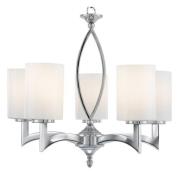 Gina 5 Lamp Chrome Ceiling Light With White Glass Cylinder Shade