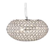 Chantilly 3 Lamp Chrome Oval Pendant With Clear Crystal Buttons