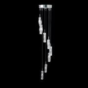 Sculptured Ice Chrome Finish Halogen 8 Light Pendant