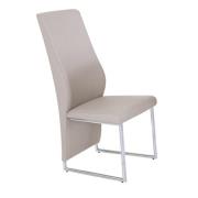 Crystal PU Dining Chair In Champagne With Chrome Legs