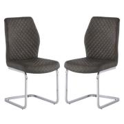 Caprika Taupe PU Leather Dining Chair In A Pair