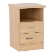 Mark Wooden Bedside Cabinet With 2 Drawers In Sonoma Oak