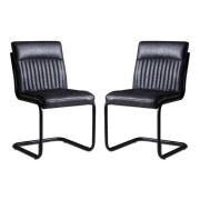 Catila Grey Faux Leather Dining Chairs In Pair