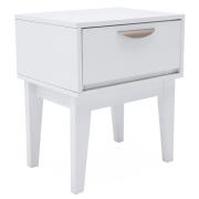 Lanus Wooden Bedside Table With 1 Drawer In White