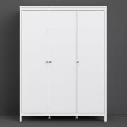 Macron Wooden Triple Door Wardrobe In White