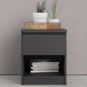 Nakou Wooden Bedside Cabinet With 1 Drawer In Matt Black