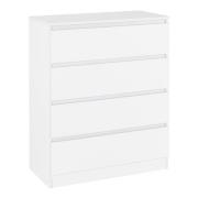 Mcgowan Wooden Chest Of Drawers In White With 4 Drawers