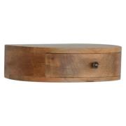 Laurel Wooden Circular Wall Hung Bedside Cabinet In Oak Ish