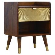 Manila Wooden Bedside Cabinet In Chestnut Gold With 1 Drawer