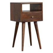 Tufa Wooden Petite Bedside Cabinet In Chestnut