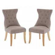 Trento Upholstered Mink Fabric Dining Chairs In A Pair