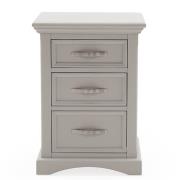 Ternary Wooden Bedside Table With 3 Drawers In Grey