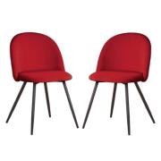 Meran Red Fabric Dining Chairs In A Pair