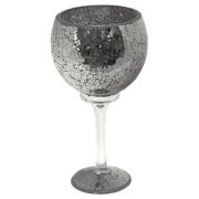 Mosaic Hurricane Goblet In Black Glass