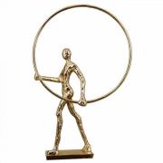 Gym Aluminium Sculpture In Antique Gold