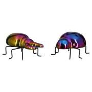 Flippi Beetle Ceramic And Metal Design Sculpture In Multicolor