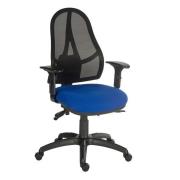 Bingley Home Office Chair In Blue Fabric With Mesh Back