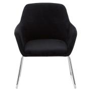 Porrima Fabric Chair in Black With Stainless Steel Legs