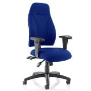 Esme Fabric Posture Office Chair In Blue With Arms