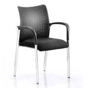 Academy Office Visitor Chair In Black With Arms