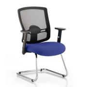 Portland Black Back Visitor Chair With Stevia Blue Seat