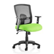 Portland Task Black Back Office Chair With Myrrh Green Seat