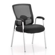 Portland Straight Leg Visitor Chair With Black Seat