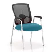 Portland Straight Leg Visitor Chair With Maringa Teal Seat