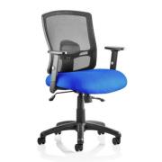 Portland II Black Back Office Chair With Stevia Blue Seat