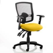 Portland III Black Back Office Chair With Senna Yellow Seat