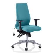 Onyx Office Chair In Maringa Teal With Arms