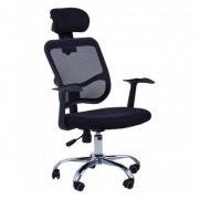 Wivon Home And Office Rolling Base Fabric Chair In Black