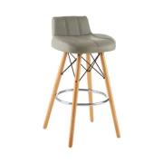 Porrima Faux Leather Effect Bar Stool In Grey