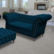 Izu Plush Velvet 2 Seater Sofa In Peacock