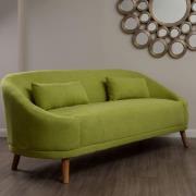 Errai Upholstered Linen Fabric 3 Seater Sofa In Green