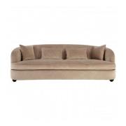 Fijian Upholstered Velvet 3 Seater Sofa In Mink