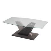 Alexa Glass Coffee Table In Dark Grey And Champagne High Gloss