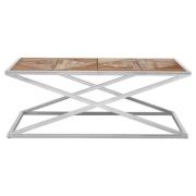 Oliver Wooden Coffee Table With Stainless Steel Frame In Natural