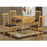 Rivero Drop Leaf Dining Table Square In Light Oak And 4 Chairs