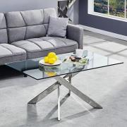 Daytona Clear Glass Coffee Table With Chrome Legs