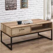 Urbana Wooden Coffee Table With 1 Drawer In Rustic