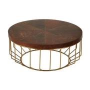 Kensick Round Wooden Coffee Table In Brown