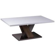 Malaya White High Gloss Coffee Table With Natural Base